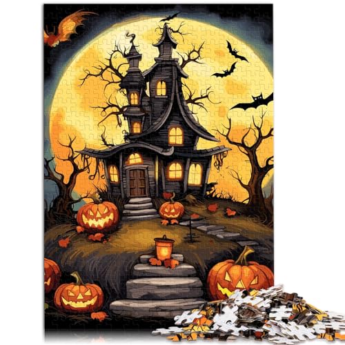 Puzzle für gruseliges Halloween, 1000 Teile, Holzpuzzle, Lernspiele, Familienspiel, Stressabbau, schwieriges Herausforderungspuzzle (50 x 75 cm) von SYUNFEI