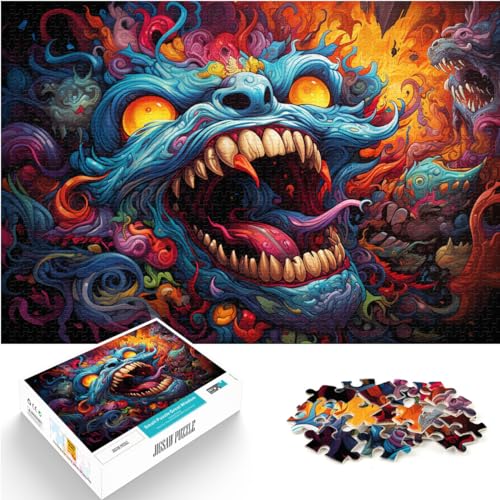 Puzzle für wildes, buntes Monster für Erwachsene, 1000 Teile, Puzzle-Geschenke, Holzpuzzle, Puzzeln als Geschenk, Spaß für die ganze Familie (50 x 75 cm) von SYUNFEI