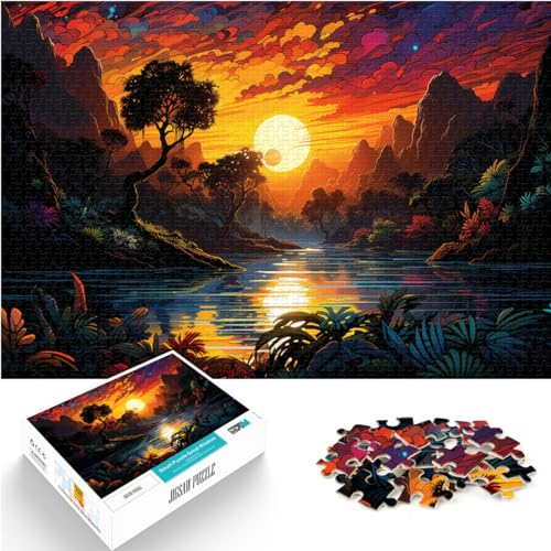 Puzzle zum Ausmalen, Amazonas-Regenwald, Puzzle für Erwachsene, 1000 Teile, Holzpuzzle, Lernspielzeug, anspruchsvolles Spielpuzzle (50 x 75 cm) von SYUNFEI