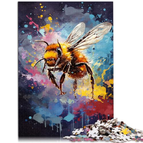 Puzzle zum Ausmalen, Biene, für Erwachsene, 300 Teile Puzzle, Holzpuzzle, Puzzle für Sommerliebhaber, Wanddekoration, einzigartige Geburtstags (26 x 38 cm) von SYUNFEI