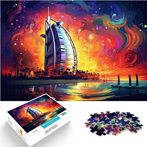 Puzzle zum Ausmalen, Burj Al Arab, 1000 Puzzles für Erwachsene, 1000 Teile, Holzpuzzle, Lernspiele, tolles (50 x 75 cm) von SYUNFEI