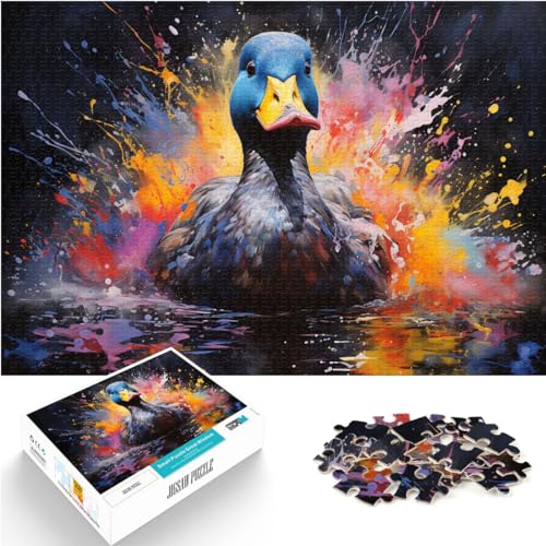 Puzzle zum Ausmalen, Ente, 1000 Puzzles für Erwachsene, Holzpuzzle, lustige Puzzles, Spielzeugpuzzles, Lernspiele, Stressabbau-Puzzles (50 x 75 cm) von SYUNFEI