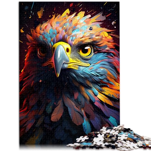 Puzzle zum Ausmalen, Farbiger Adler, für Erwachsene, 1000 Teile, Puzzle, Holzpuzzle, lustiges Puzzle ganze Familie und Dieses (50 x 75 cm) von SYUNFEI