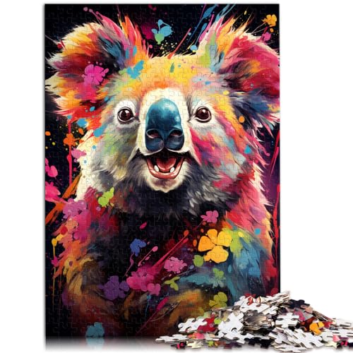 Puzzle zum Ausmalen, Farbiger Koala, für Erwachsene, 1000 Teile, Puzzle-Geschenke, Holzpuzzle für Sommerliebhaber, ganze Familie (50 x 75 cm) von SYUNFEI