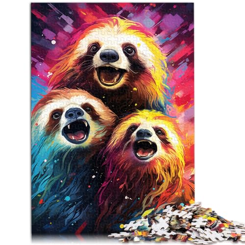 Puzzle zum Ausmalen, Faultier, 1000 Teile, Puzzle für Erwachsene, Holzpuzzle, Spielspielzeug, anspruchsvoll, Aber unterhaltsam und humorvoll (50 x 75 cm) von SYUNFEI