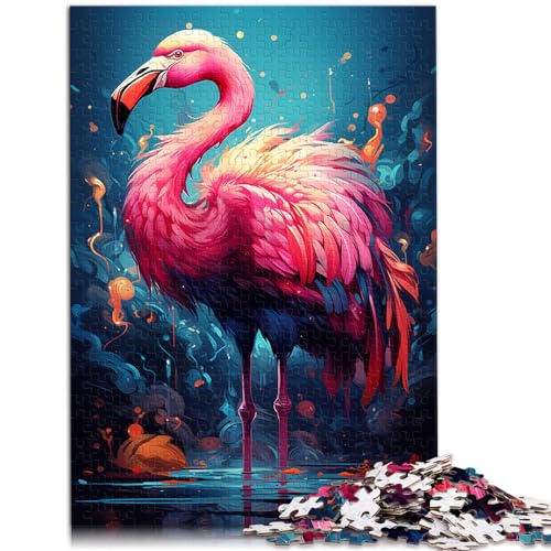 Puzzle zum Ausmalen, Flamingo-Puzzle | Puzzle 1000 Teile für Erwachsene, Holzpuzzle, Familienpuzzle, Geschenkspielzeug, Denkspiel (50 x 75 cm) von SYUNFEI