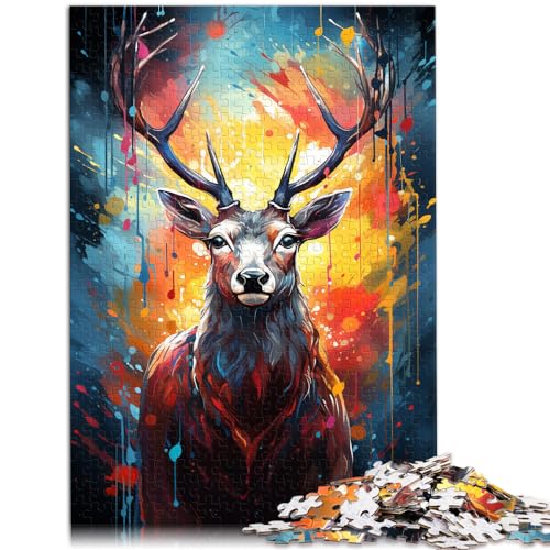 Puzzle zum Ausmalen, Hirsch, 1000 Teile, Holzpuzzle, Familienspaß, Puzzle ganze Familie und (50 x 75 cm) von SYUNFEI