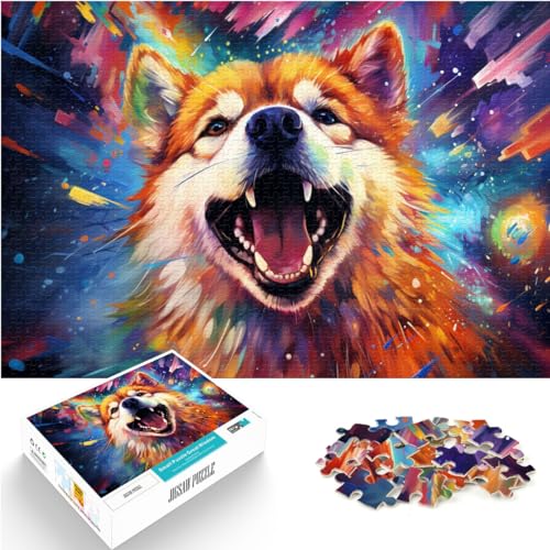 Puzzle zum Ausmalen, Hund, 500-teiliges Puzzle für Erwachsene, Holzpuzzle, Lernspielzeug, Familienspiele, Weihnachts- und Geburtstagsgeschenke (38 x 52 cm) von SYUNFEI