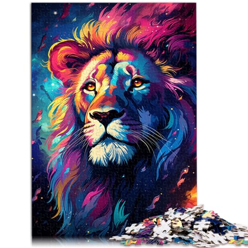 Puzzle zum Ausmalen, Löwe, 1000 Teile, Puzzle-Geschenke, Holzpuzzle, Puzzeln als Geschenk, jedes Teil ist einzigartig – anspruchsvolles, unterhaltsames Familienspiel (50 x 75 cm) von SYUNFEI