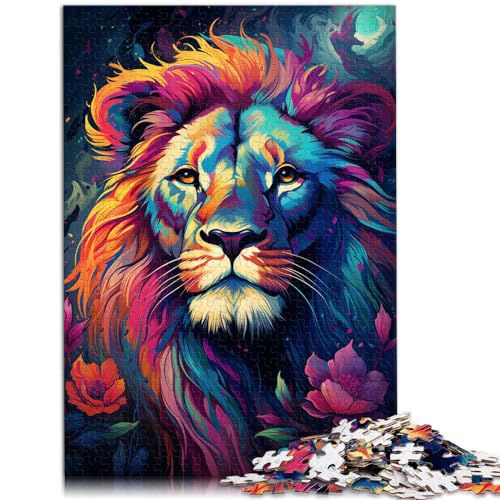 Puzzle zum Ausmalen, Löwe, Puzzle für Erwachsene, 1000 Teile, Holzpuzzle, schwieriges Puzzle, einzigartiges Herausforderungsspiel (50 x 75 cm) von SYUNFEI