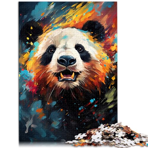 Puzzle zum Ausmalen, Panda, für Erwachsene, 300 Teile, Puzzle-Geschenke, Holzpuzzle, Entspannungspuzzle-Spiele ganze Familie und (26 x 38 cm) von SYUNFEI