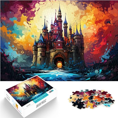 Puzzle zum Ausmalen, Pavelnis-Schloss, 1000-teiliges Holzpuzzle für Erwachsene, Lernspiel, Spielzeug, Puzzle, Lernspiele, Stressabbau-Puzzle (50 x 75 cm) von SYUNFEI