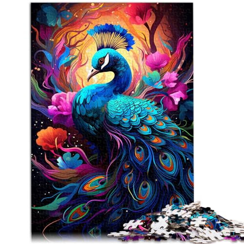 Puzzle zum Ausmalen, Pfau, 1000 extragroße Teile, Holzpuzzle, pädagogische Herausforderung, einzigartiges Herausforderungsspiel (50 x 75 cm) von SYUNFEI