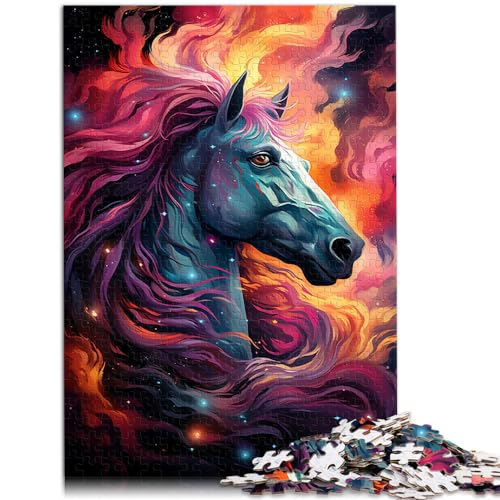 Puzzle zum Ausmalen, Pferd, 1000 Teile, Puzzle für Erwachsene, Holzpuzzle, Entspannungspuzzle, Spiele zum Entspannen, ganze Familie (50 x 75 cm) von SYUNFEI