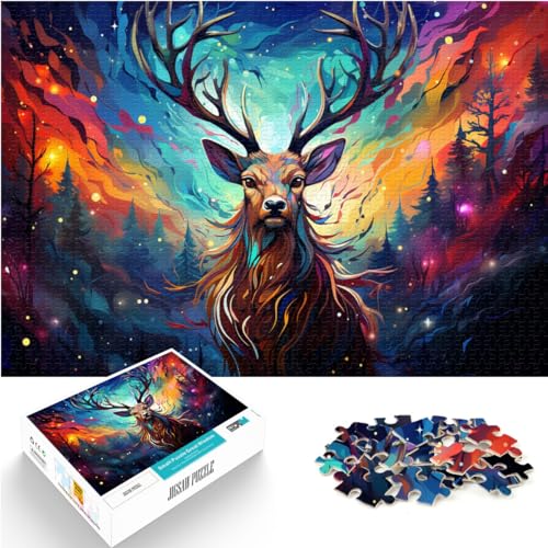 Puzzle zum Ausmalen, Sikahirsch, 1000 Teile, Puzzle, Lernspiele, Holzpuzzle, Spielspielzeug für die Familie, Puzzle, Geschenk, Künstlersammlung, bildende Kunst (50 x 75 cm) von SYUNFEI