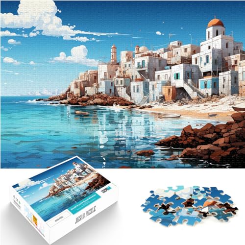 Puzzle zum Ausmalen, Strand von Muro, Spanien, 1000 Teile, Premium-Puzzle, Holzpuzzle, Lernspiele, Heimdekorationspuzzle. Kunstwerk von (50 x 75 cm) von SYUNFEI