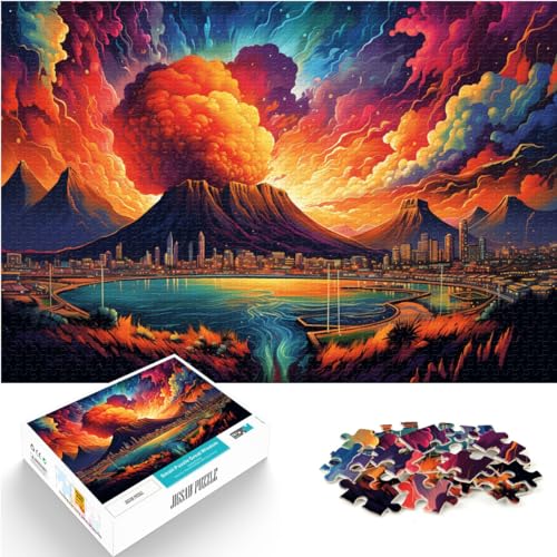 Puzzle zum Ausmalen, Südafrika, Kapstadt, schwierige und anspruchsvolle Puzzles, 1000-teiliges Holzpuzzle und Puzzle, tolles Geschenk für | Spiele (50 x 75 cm) von SYUNFEI