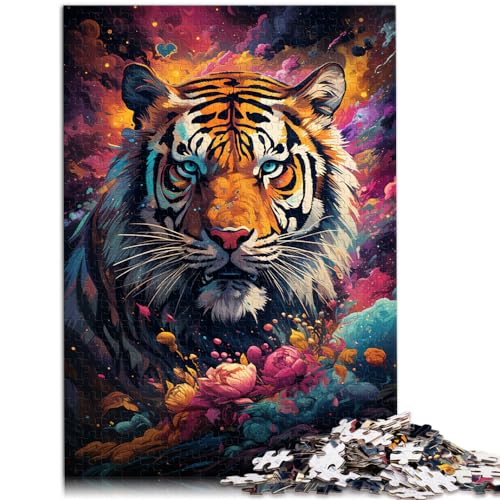 Puzzle zum Ausmalen, Tiger, 1000 Puzzleteile für Erwachsene, Holzpuzzle für Sommerliebhaber, für anspruchsvolle Puzzlespiele und Familienspiele (50 x 75 cm) von SYUNFEI