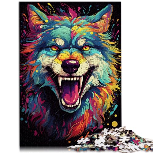 Puzzle zum Ausmalen, Wolf, für Erwachsene, Puzzle 1000 Teile, Holzpuzzle, Spiele, Spielzeug, Geschenk mit passendem Poster und Wissensblatt (50 x 75 cm) von SYUNFEI