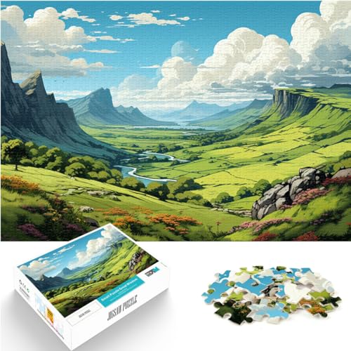 Puzzle zum Ausmalen der grünen Hügel von Irera. Schwieriges, anspruchsvolles Puzzle aus Holz mit 300 Teilen. Puzzle-Geschenke für Freunde und Familie (26 x 38 cm). von SYUNFEI