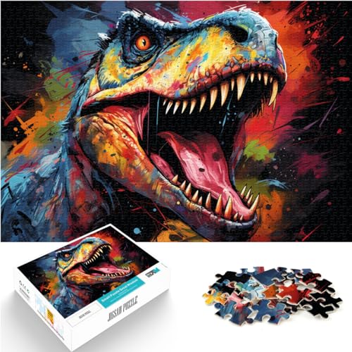 Puzzle zum Verschenken, Fantasie-Puzzle mit bunten Dinosauriern für Erwachsene, 1000 Teile, Holzpuzzle, Puzzle zum Verschenken, Denkspiel (50 x 75 cm) von SYUNFEI