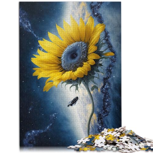 Puzzle zum Verschenken, Sonnenblume im Universum, 1000 Teile, Puzzle aus Holz, schwierige Puzzles, Puzzles für Familienaktivitäten (50 x 75 cm) von SYUNFEI