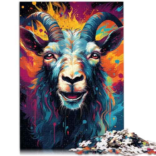 Puzzles, Geschenke, Spielzeug, Bizarre Bunte Ziege, 1000-teiliges Puzzle für Erwachsene, pädagogische Herausforderung, Geburtstagsgeschenk, Geschenke für oder, Wandkunst (50 x 75 cm) von SYUNFEI