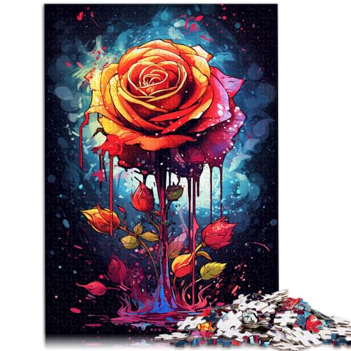 Puzzles, Geschenke, Spielzeug, Blutiges Gemälde Einer Rose, 1000 Teile, Puzzle aus Holz, Entspannungspuzzles, Spiele, anspruchsvoll, Aber unterhaltsam humorvoll sind (50 x 75 cm) von SYUNFEI