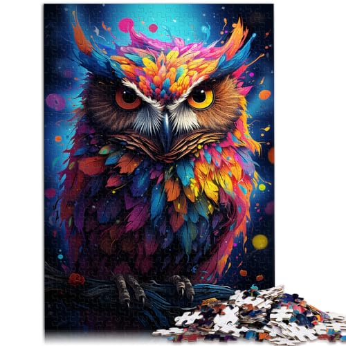 Puzzles, Geschenke, Spielzeug, eine Eule in Regenbogenfarben, 1000 große Teile, Puzzle Erwachsene, lustiges Puzzle ganze Familie Stressabbau, schwierige Herausforderung (50 x 75 cm) von SYUNFEI