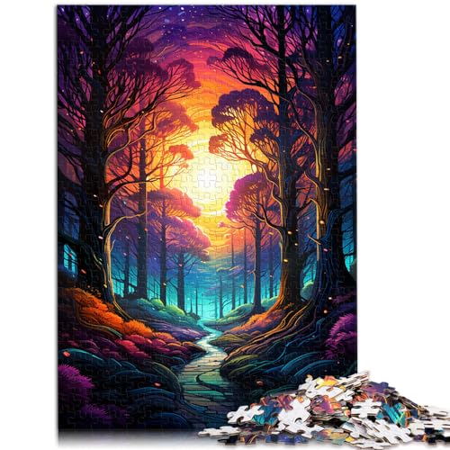 Puzzles, Geschenke, Spielzeug, farbenfrohes Dunkles Wald-Puzzle, 1000 Teile für Erwachsene, Holzpuzzle, Lernpuzzle, Heimdekoration (50 x 75 cm) von SYUNFEI