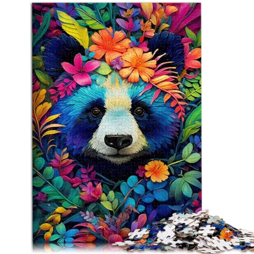 Puzzles, bunter Panda, 500 Teile, Puzzle aus Holz, einfache Puzzles, Spaß für zu Hause, Aktivitäten, Geburtstagsgeschenk, Reisegeschenke, (38 x 52 cm) von SYUNFEI