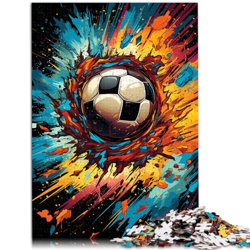 Puzzles, farbenfrohes Fußball-Puzzle mit Zeichnung | Puzzles 1000 Teile für Erwachsene, Holzpuzzle, Puzzles als Geschenke, einzigartige Geburtstags (50 x 75 cm) von SYUNFEI