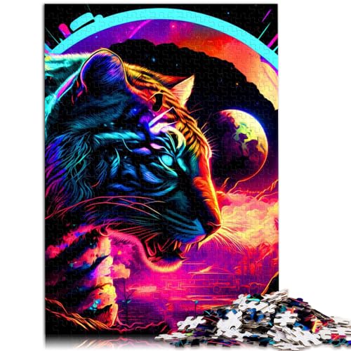 Puzzles Bunter Tiger 1000 Teile Puzzles für Erwachsene Holzpuzzle Präzisionsschnitt Puzzle Spielzeug Puzzles Lernspiele Stressabbauende Puzzles （50x75cm） von SYUNFEI