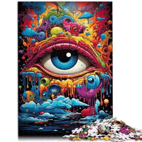 Puzzles Farbmalerei-Augen-Puzzle für Erwachsene und Ren300-teiliges Holzpuzzle Familienpuzzle als Geburtstagsgeschenk, Geschenk für oder, Wandkunst (26 x 38 cm) von SYUNFEI