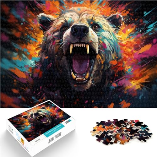 Puzzles Geschenke Spielzeug Bärenmalerei 1000-teiliges Puzzle für Erwachsene Puzzle Holzpuzzle Lernen Lernspielzeug Familienspiele Familienspiele （50x75cm） von SYUNFEI