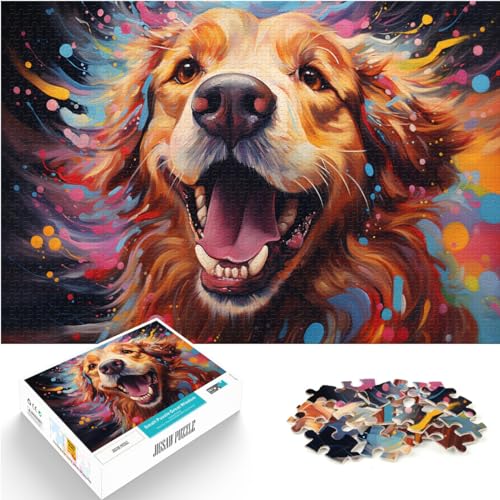 Puzzles Geschenke Spielzeug Bunter Kunsthund Erwachsene 1000 Teile Puzzle Geschenke Holzpuzzle Schwierige Schwere Puzzles Stressabbau Urlaub zu Hause Zeit totschlagen (50x75cm) von SYUNFEI