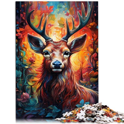 Puzzles Geschenke Spielzeug Hirsch buntes Puzzle für Erwachsene 1000-teiliges Puzzle Holzpuzzle Lustiges Geschenk Einzigartige Geburtstags （50x75cm） von SYUNFEI