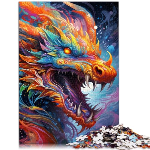 Puzzles Geschenke Spielzeug Psychedelischer Kunstdrache 1000 Puzzleteile für Erwachsene Holzpuzzle Lernspiel Familienaktivität Puzzles Lernspiele （50x75cm） von SYUNFEI