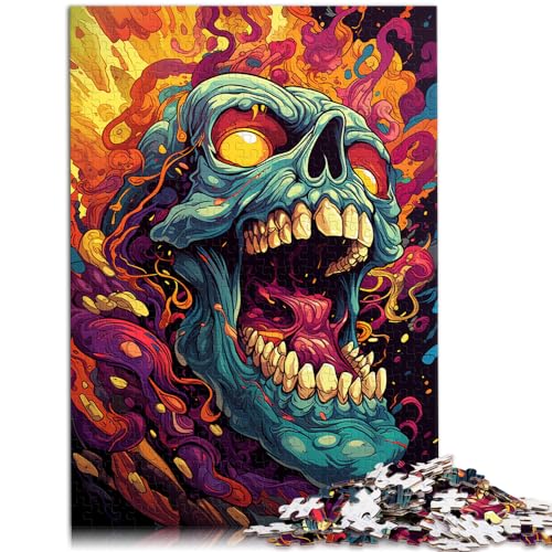 Puzzles Geschenke Spielzeug Totenkopfmalerei 300-teiliges Puzzle für Erwachsene Holzpuzzle Lernspielzeug Familienspiele Weihnachtsgeburtstagsgeschenke （26x38cm） von SYUNFEI