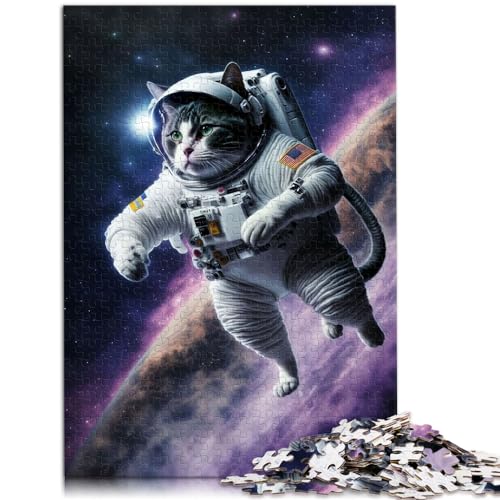Puzzles Geschenke Spielzeuge Weltraumkatze 1000 Teile Puzzles Holzpuzzle Entspannungspuzzles Spiele-Denkspiel Schwierige Puzzles (50x75cm) von SYUNFEI