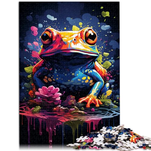 Puzzles Malen Farbfrosch-Puzzles für Erwachsene 1000 Teile Holzpuzzle Entspannungspuzzles Spiele-Denkspiel Familienaktivität Puzzles （50x75cm） von SYUNFEI