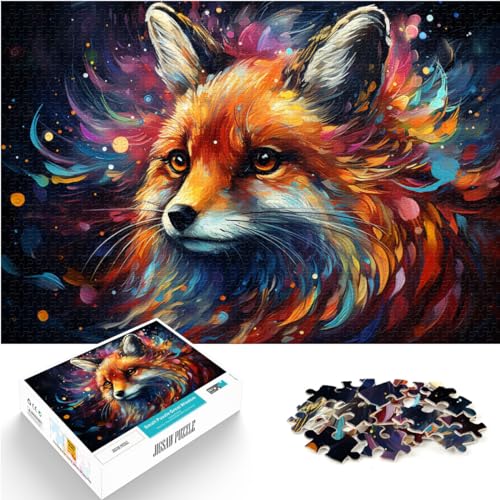 Puzzles Spiele Fantasie Bunter Sternenhimmel Fuchs 1000 Teile Premium Puzzle Holz Puzzle Wanddekoration ganze Familie und die （50x75cm） von SYUNFEI