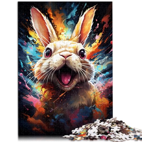 Puzzles Zeichnen eines bunten Kaninchens, 1000-teiliges Puzzle für Erwachsene, Holzpuzzle, Lernspiel mit vollständig ineinander greifenden und zufällig geformten Teilen (50 x 75 cm) von SYUNFEI