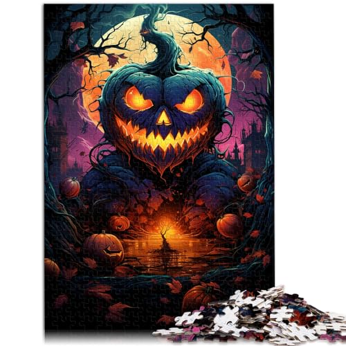 Puzzles als Geschenke, farbenfrohe psychedelische Zeichnung eines Kürbisses, 1000-teiliges Puzzlespiel, Holzpuzzle, Denksportspiel, anspruchsvolles, schwieriges Puzzle (50 x 75 cm) von SYUNFEI