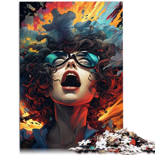 Puzzles als Geschenke für psychedelisches Gemälde eines Mädchens, Puzzles für Erwachsene, 1000 Puzzles, Holzpuzzles, Puzzle, Lernspiele, Denkspiel (50 x 75 cm) von SYUNFEI