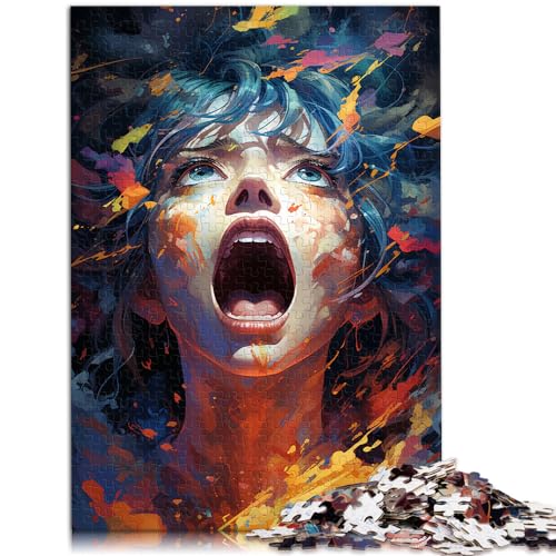 Puzzles für Blu-ray, Catwoman, farbenfrohes psychedelisches 500-teiliges Puzzle aus Holz, lustige Puzzlespiele, interessante Puzzles zur Stressreduzierung (38 x 52 cm) von SYUNFEI