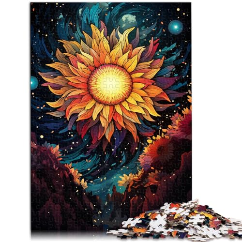 Puzzles für Erwachsene und Teenager, Sonnenblumen unter Sonnenuntergang, Puzzle für Erwachsene, 1000 Teile, 14,96 x 20,47 Zoll, Papppuzzles für Teenager und Erwachsene, Familien-Puzzlespiel von SYUNFEI