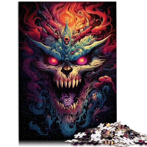 Puzzles für Puzzles Bunte Psychedelia Wilder Krieger 1000-teiliges Puzzle Lernspiele Holzpuzzle für Puzzles für Frauen und Männer (50 x 75 cm) von SYUNFEI