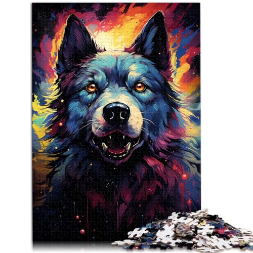 Puzzles für farbenfrohe Psychedelia von kosmischen Weltraumhunden, 1000 Teile, für Erwachsene, Holzpuzzle, Lernpuzzle, Spielzeug, Denkspiel (50 x 75 cm) von SYUNFEI