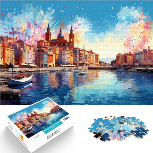 Puzzles mit schöner lokaler Landschaft, 1000 Teile, Holzpuzzle, Entspannungspuzzle, Denksportaufgaben, interessante Puzzles zur Stressreduzierung (50 x 75 cm) von SYUNFEI